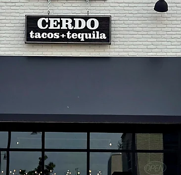 Cerdo Tacos + Tequila storefront on St. Albert Trail