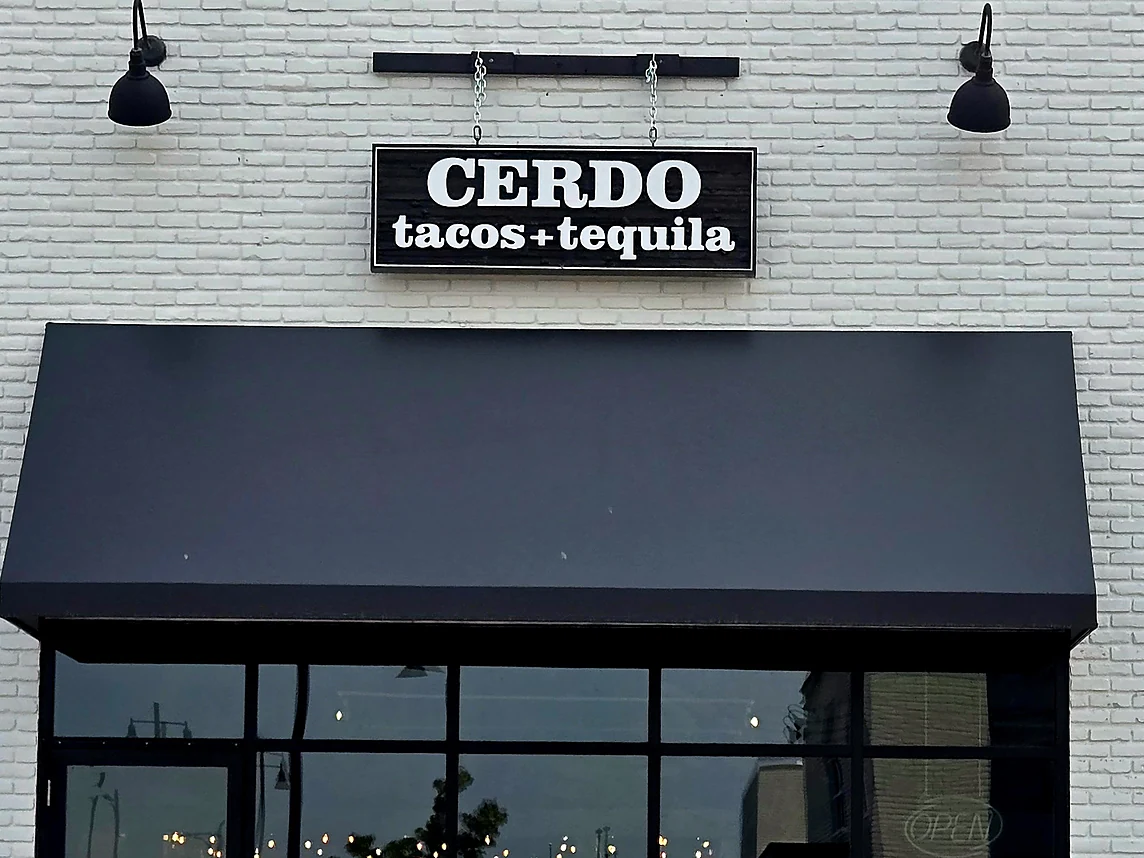 Cerdo Tacos + Tequila storefront and entrance at 1115 St. Albert Trail, St. Albert